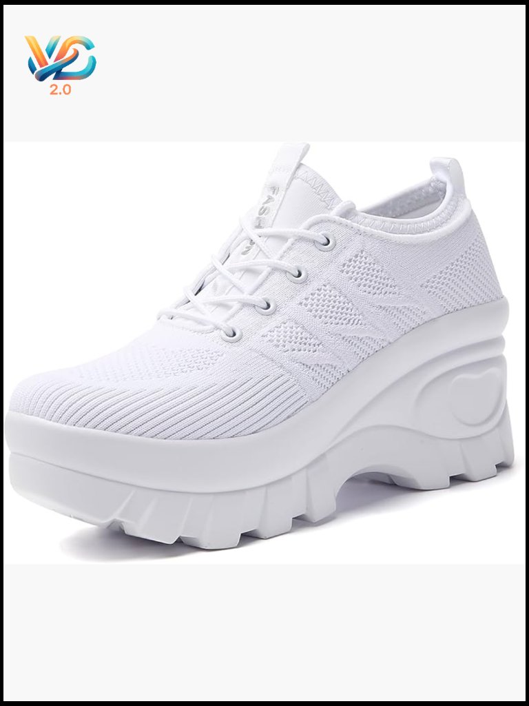 Chunky Platform Orthopedic Walking Shoes Wedge Sneakers Lace Up